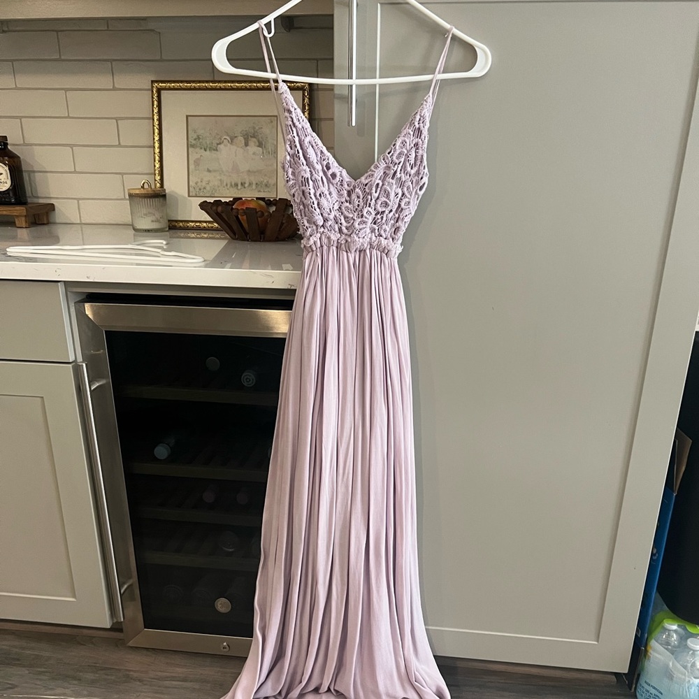 Lulus Backless Lilac/Lavender Maxi Dress